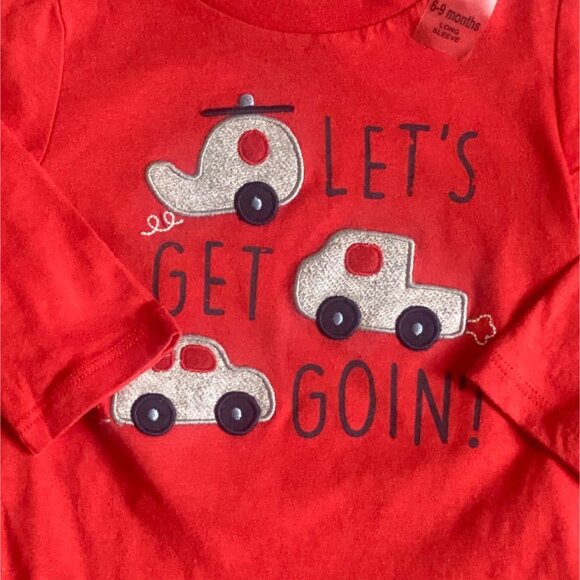 First Impressions Infant Long Sleeve 'Car' Shirt-Orange-Sz 6-9M-NWT - Picture 2 of 4